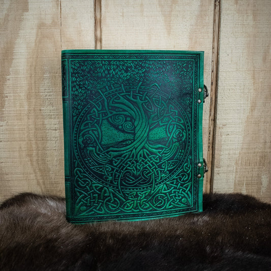 "Tree of Life" Green Leather Sketchbook