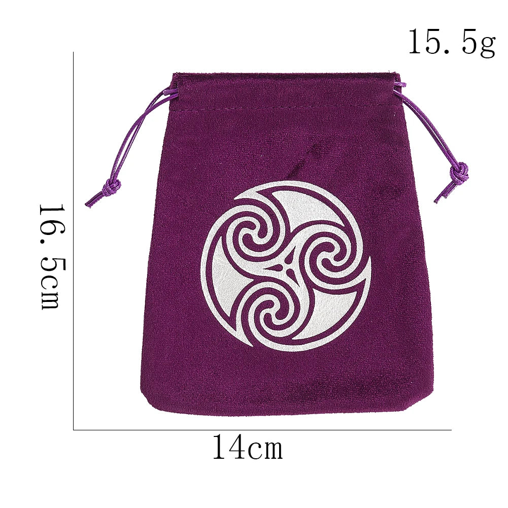 Tree of Life Velvet Tarots Cards Bag Rune Constellation Witch Divination Board Games Accessories Jewelry Dice Storage Bag Pouch