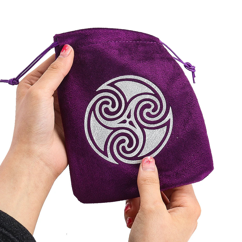 Tree of Life Velvet Tarots Cards Bag Rune Constellation Witch Divination Board Games Accessories Jewelry Dice Storage Bag Pouch