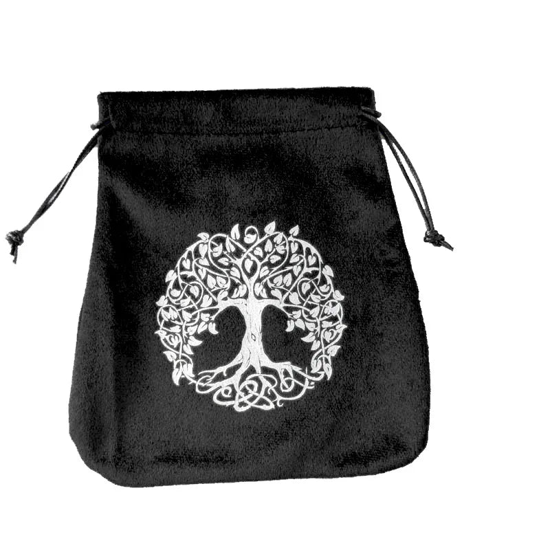 Tree of Life Velvet Tarots Cards Bag Rune Constellation Witch Divination Board Games Accessories Jewelry Dice Storage Bag Pouch