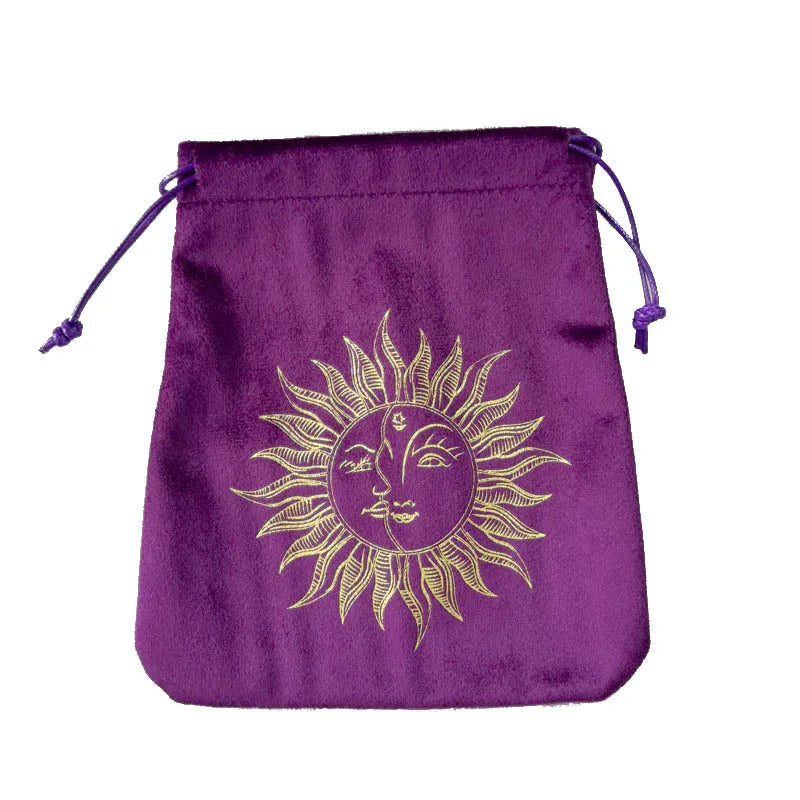 Tree of Life Velvet Tarots Cards Bag Rune Constellation Witch Divination Board Games Accessories Jewelry Dice Storage Bag Pouch