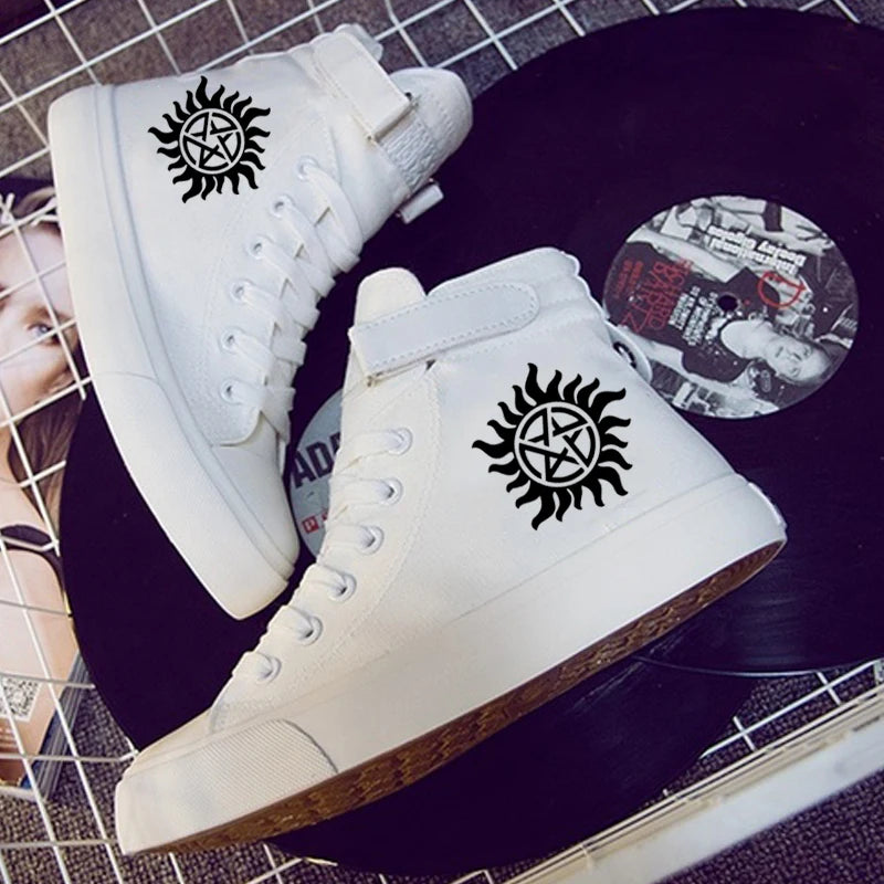 TV Show Supernatural Lace-up Sneakers Casual Canvas Shoes