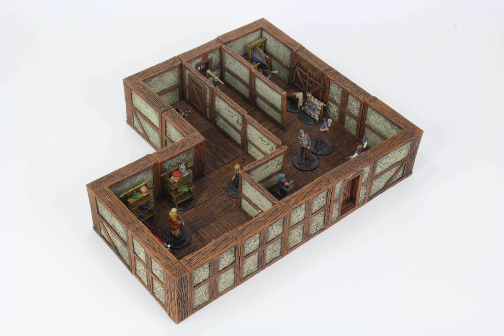 WarLock Tiles: Town & Village II - Full Height Plaster Walls Expansion - 
