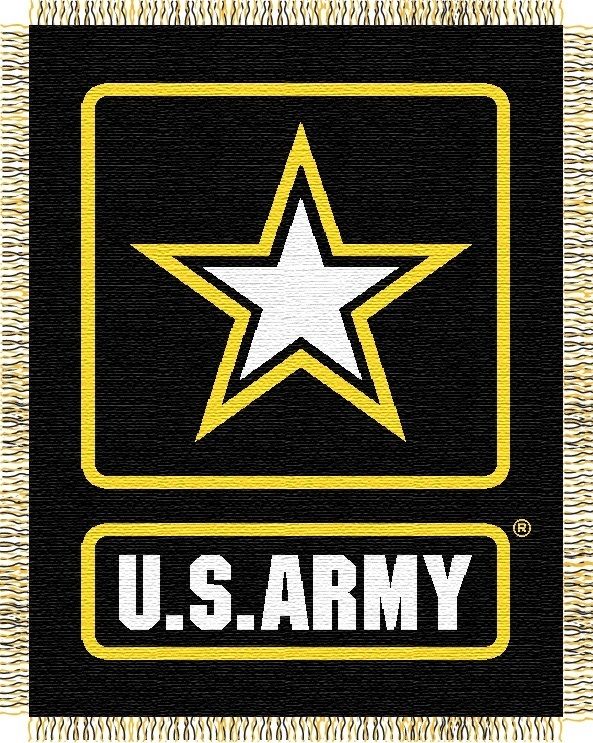 U.S. Army Military Woven Jacquard Throw Blanket; 46" x 60"