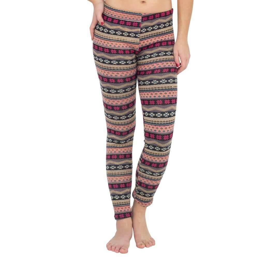 Ugly SNOWFLAKES Pattern PINK GRAY Christmas Leggings - S/M