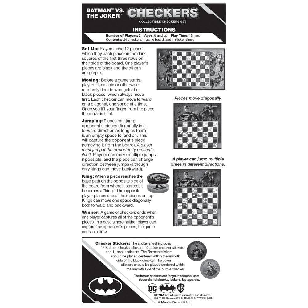 Batman vs The Joker Checkers Board Game