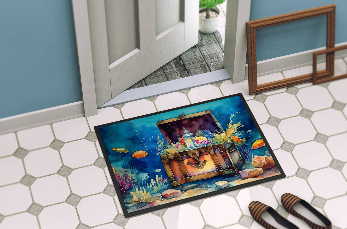 Under the sea Treasure Chest Doormat 18x27in