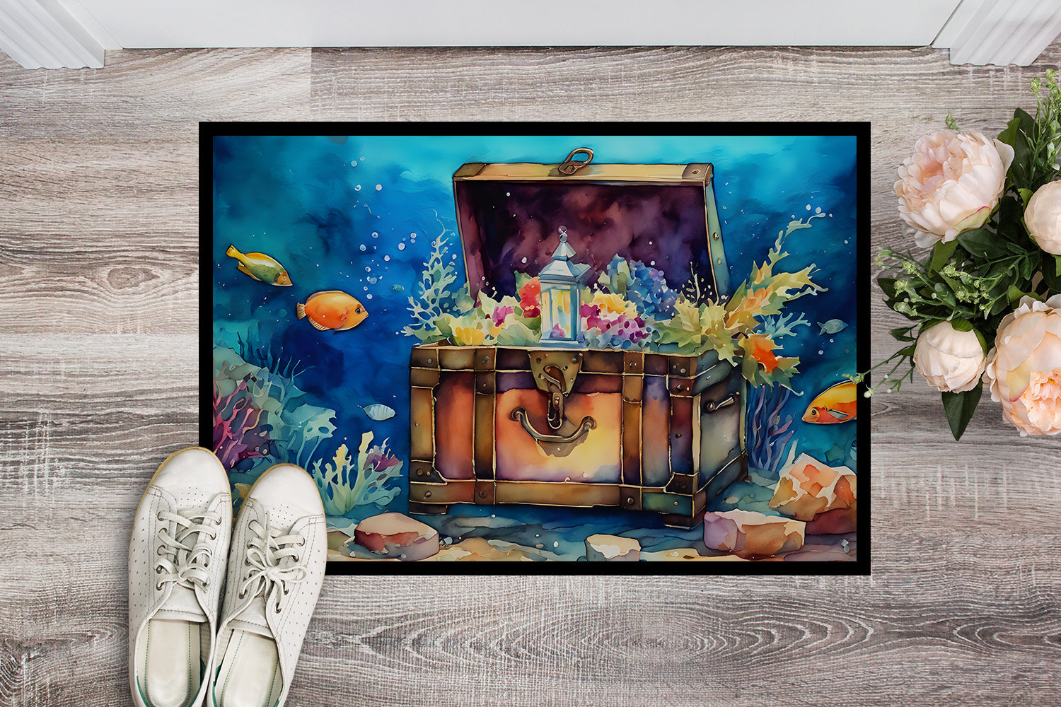 Under the sea Treasure Chest Doormat 18x27in