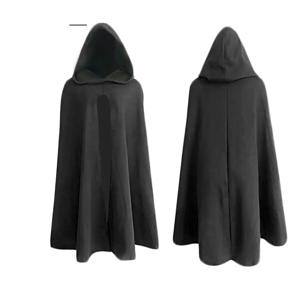 Unisex Halloween Costume Hooded Cape Renaissance Witch Archer Cloak Medieval  Rangers Hunter Cosplay Props Adult