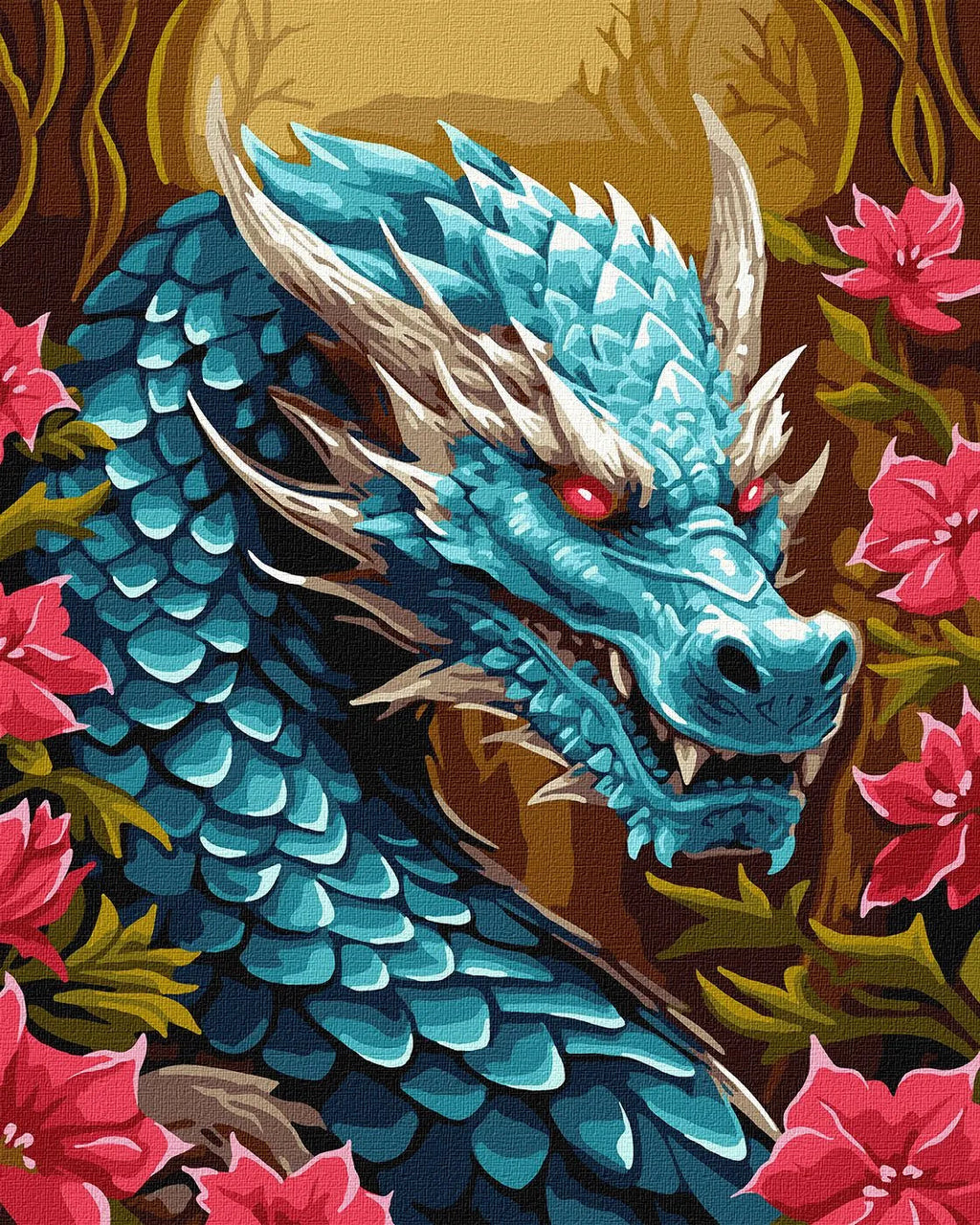 The Mighty Dragon with Extra Metallic Paints Painting by Numbers Kit by Ideyka KHO5114