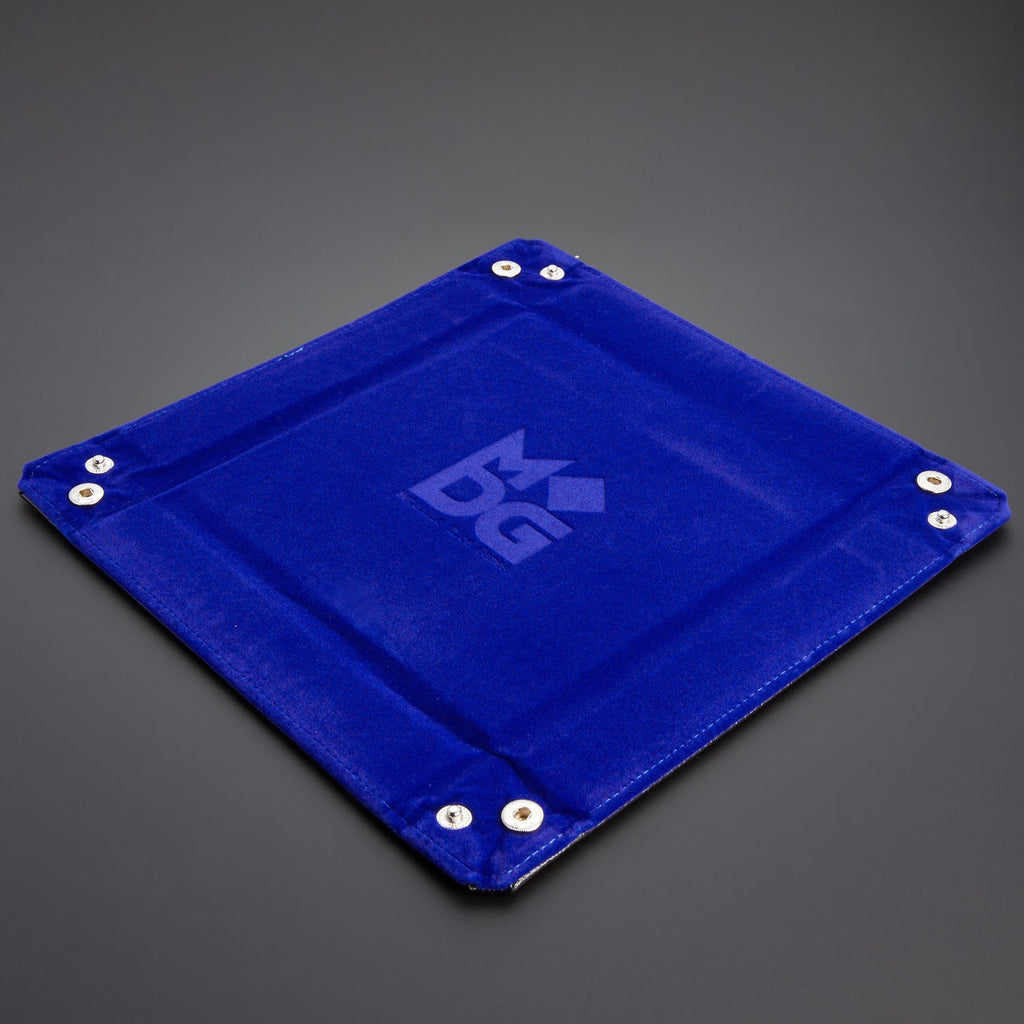 Metallic Dice Games Velvet Folding Dice Tray with Leather Backing 10" x 10"