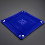 Metallic Dice Games Velvet Folding Dice Tray with Leather Backing 10" x 10"