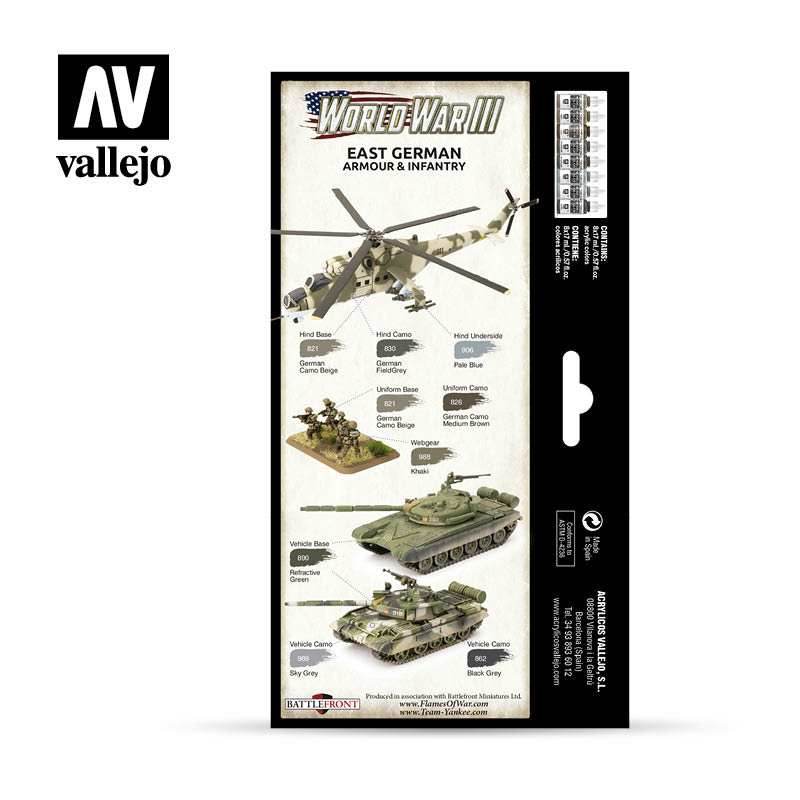 Model Color: WWIII Paint Set - East German Armour & Infantry - 