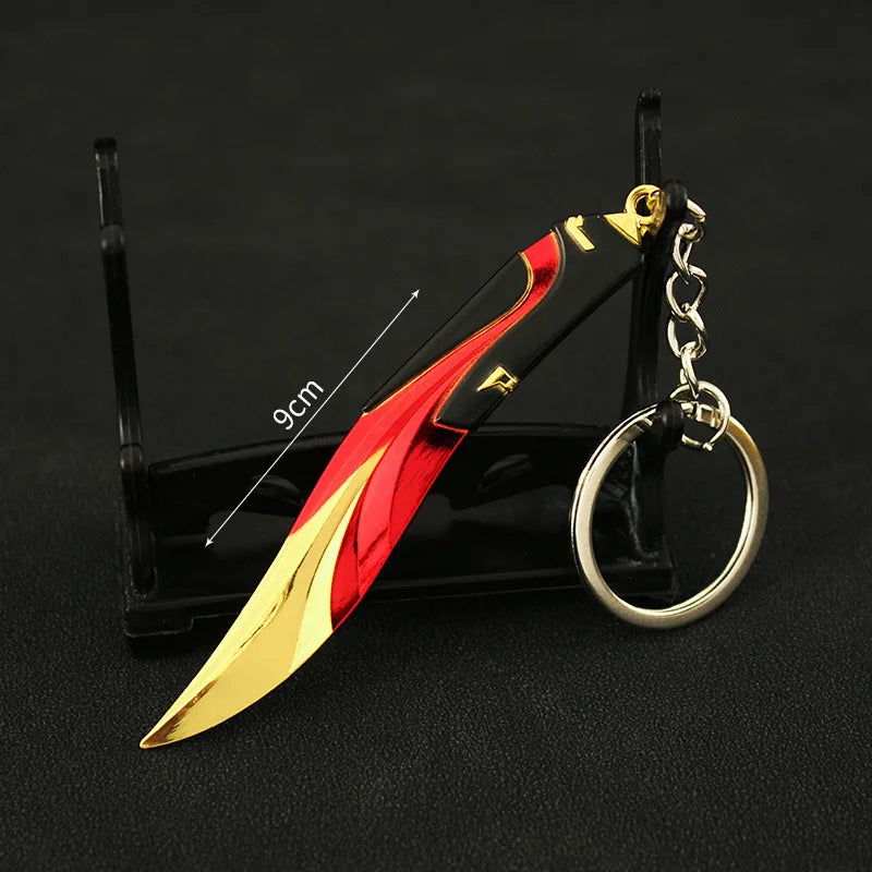 Valorant  Melee Reaver 2.0 Karambit Keychain Game Peripheral M4 Samurai Dagger Model Metal Key Ring Pendant Jewelry Male Gift