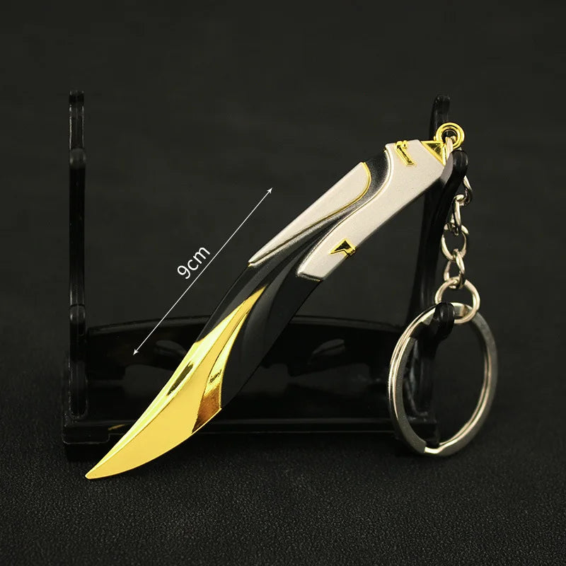 Valorant  Melee Reaver 2.0 Karambit Keychain Game Peripheral M4 Samurai Dagger Model Metal Key Ring Pendant Jewelry Male Gift