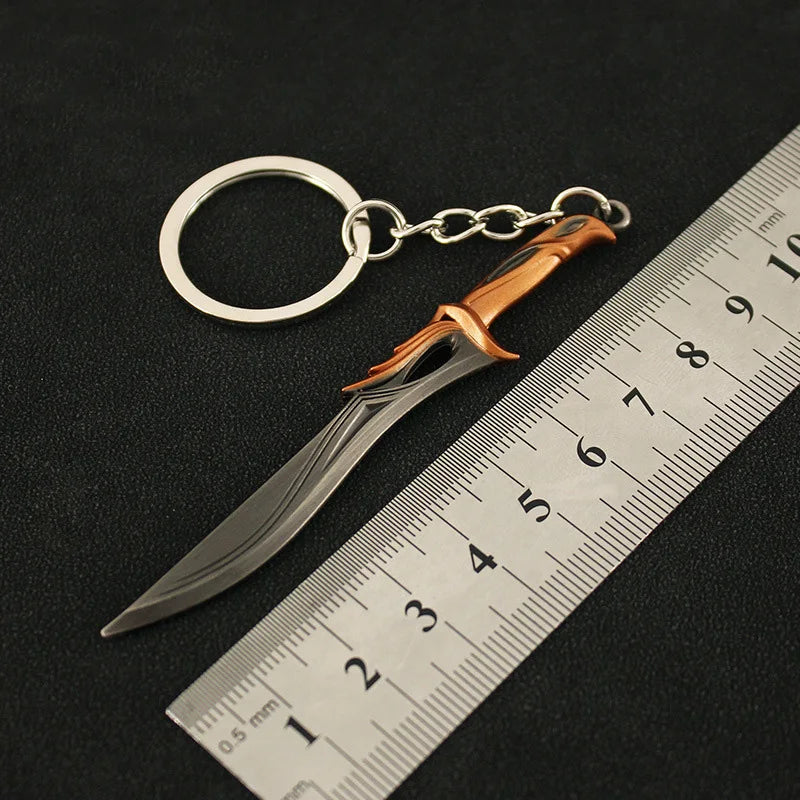 Valorant  Melee Reaver 2.0 Karambit Keychain Game Peripheral M4 Samurai Dagger Model Metal Key Ring Pendant Jewelry Male Gift