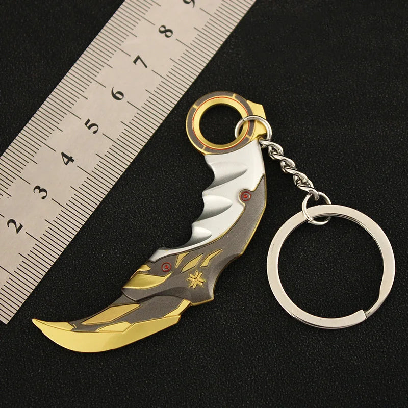 Valorant  Melee Reaver 2.0 Karambit Keychain Game Peripheral M4 Samurai Dagger Model Metal Key Ring Pendant Jewelry Male Gift