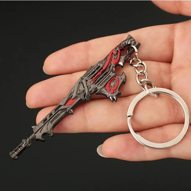 Valorant  Melee Reaver 2.0 Karambit Keychain Game Peripheral M4 Samurai Dagger Model Metal Key Ring Pendant Jewelry Male Gift