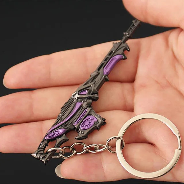 Valorant  Melee Reaver 2.0 Karambit Keychain Game Peripheral M4 Samurai Dagger Model Metal Key Ring Pendant Jewelry Male Gift