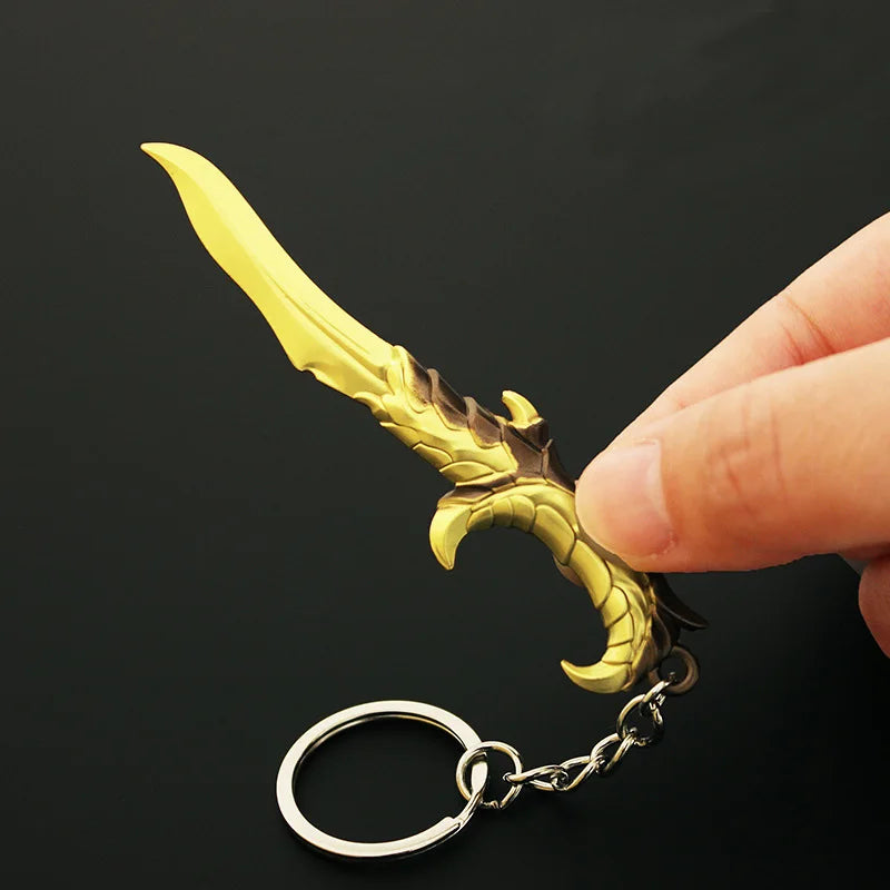 Valorant  Melee Reaver 2.0 Karambit Keychain Game Peripheral M4 Samurai Dagger Model Metal Key Ring Pendant Jewelry Male Gift