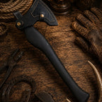 Vargoks Hand Forged Viking Axe – Black Hardwood Bearded Axe