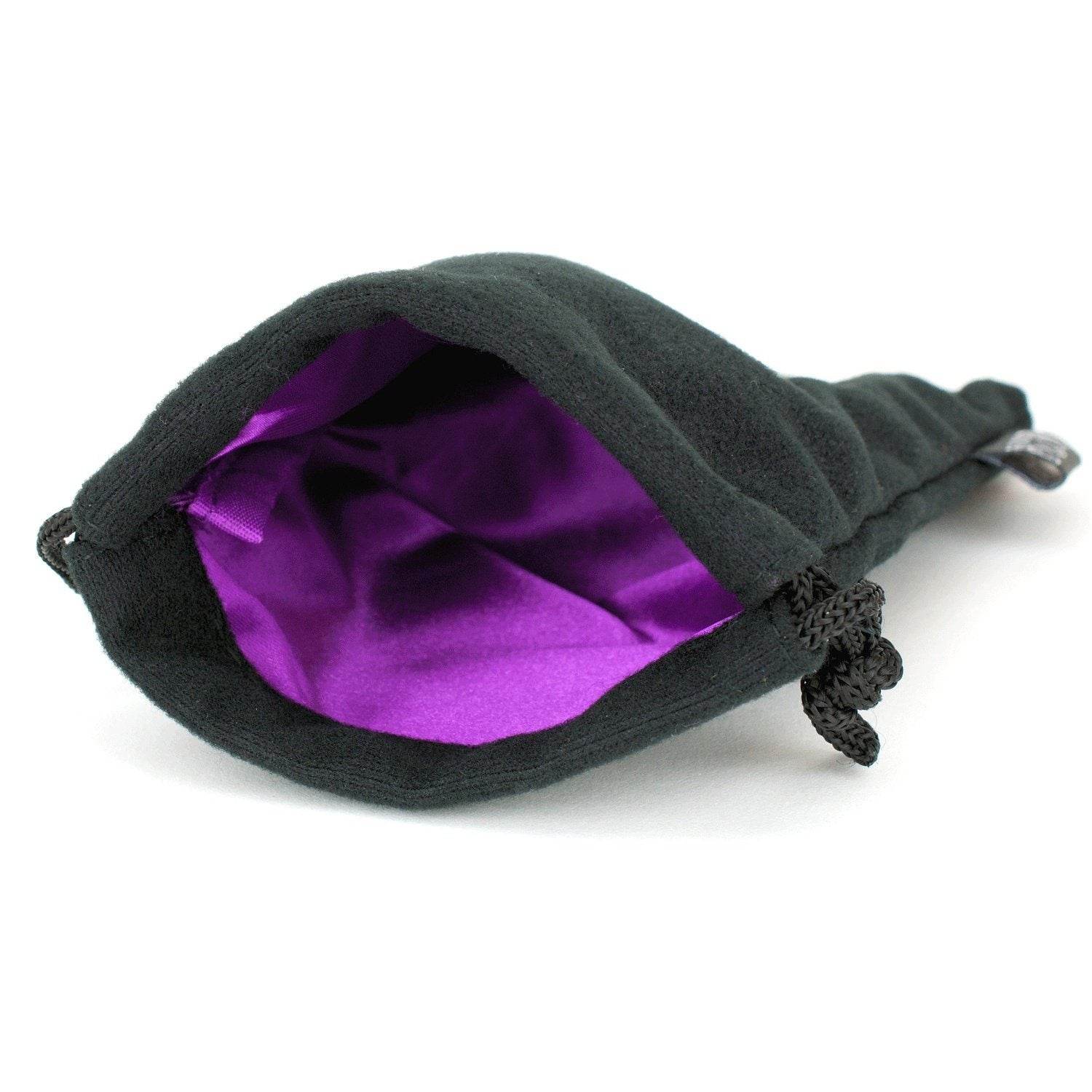 Velvet Black Dice Bag With Satin Interior 5x8 In - Multiple Colors Available - Purple