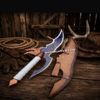 Venom Fang Fantasy Sword – 24" Handmade D2 Steel with Leather Sheath