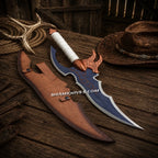 Venom Fang Fantasy Sword – 24" Handmade D2 Steel with Leather Sheath