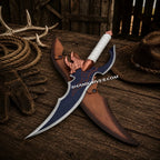 Venom Fang Fantasy Sword – 24" Handmade D2 Steel with Leather Sheath