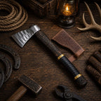 Hand Forged Viking Axe – Carbon Steel with Leather Wrapped Handle
