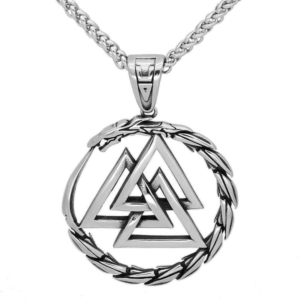 Vikings Jörmungandr Valknut Stainless Steel Necklace - 