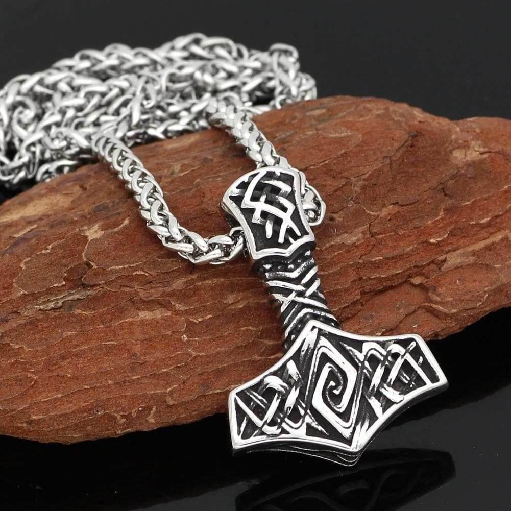 Vikings Thor's Hammer Stainless Steel Necklace - 