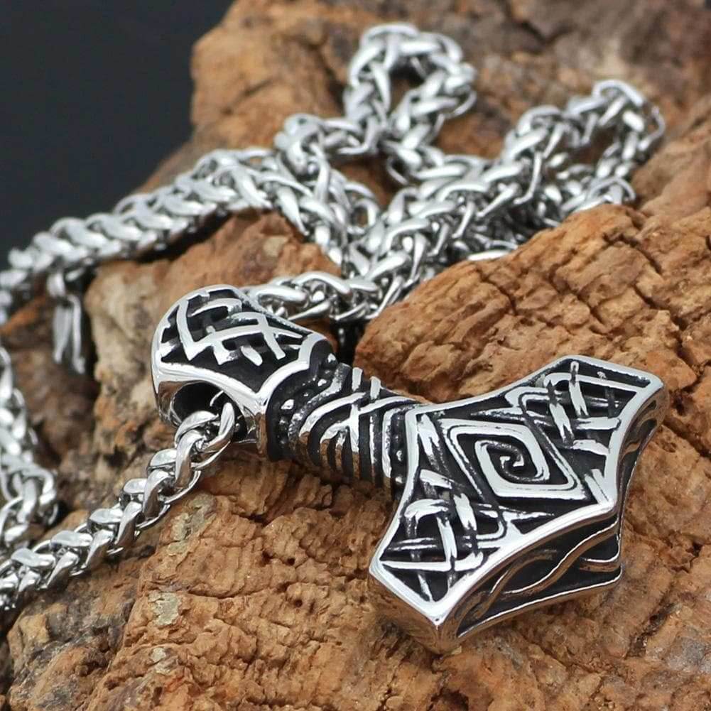 Vikings Thor's Hammer Stainless Steel Necklace - 