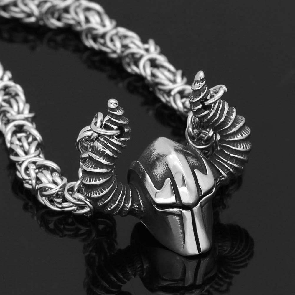 Vikings Horned Helmet Stainless Steel Necklace - 50 CM / 20 INCHES