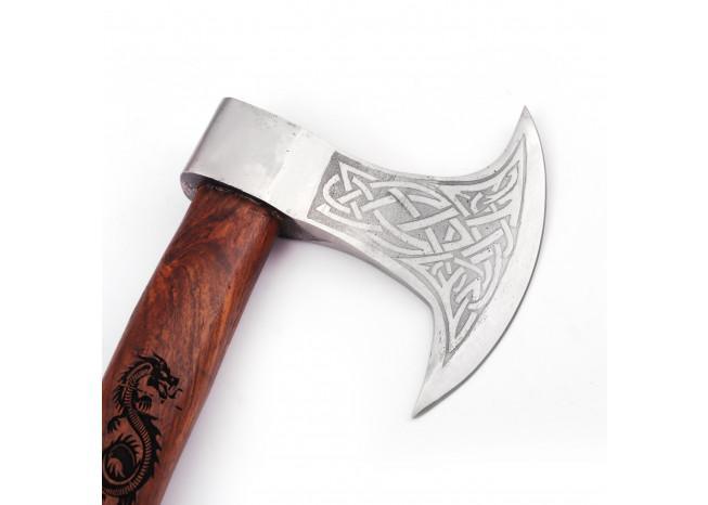 Viking Dragon Slayer Norse Dane Battle Axe | Engraved Handle 