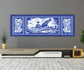 Viking Drakkar Dragon Ship Sailing Stormy Sea Canvas Wall Art, Viking Decor