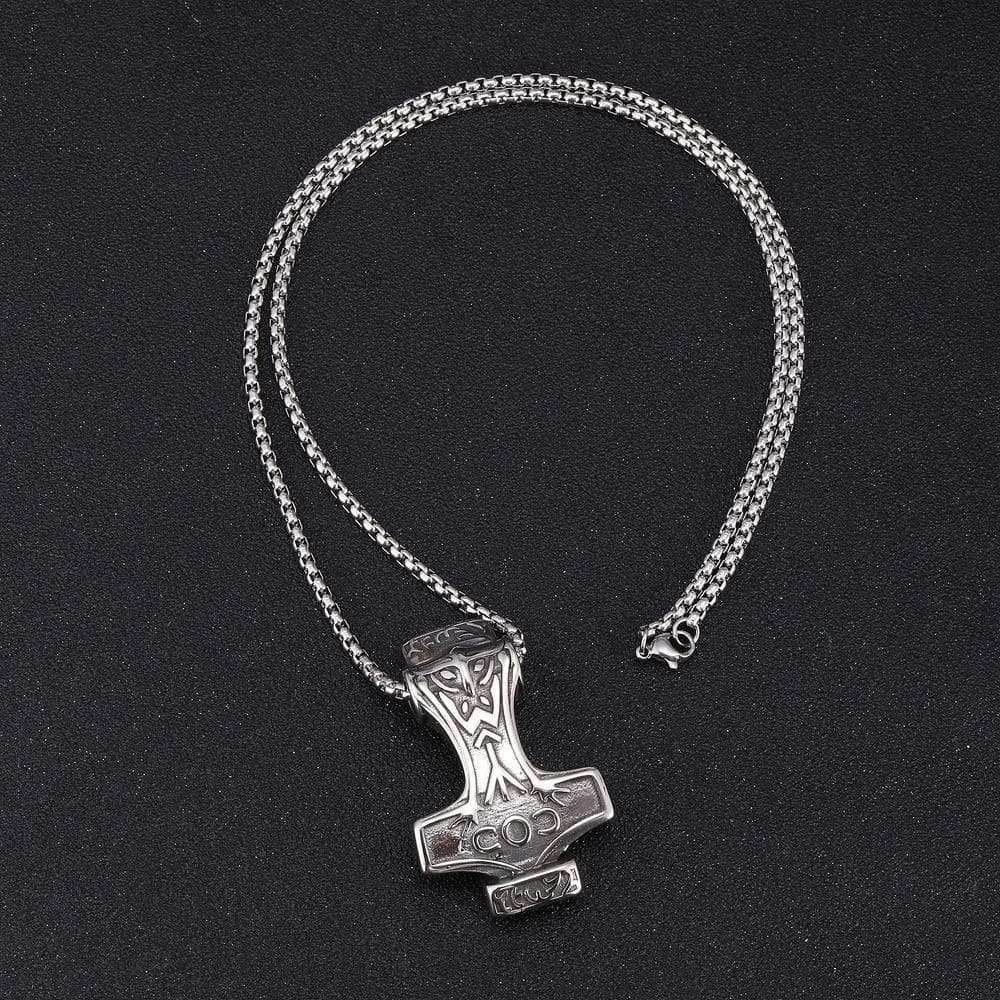 Viking Mjolnir Thor’s Hammer Necklace - 