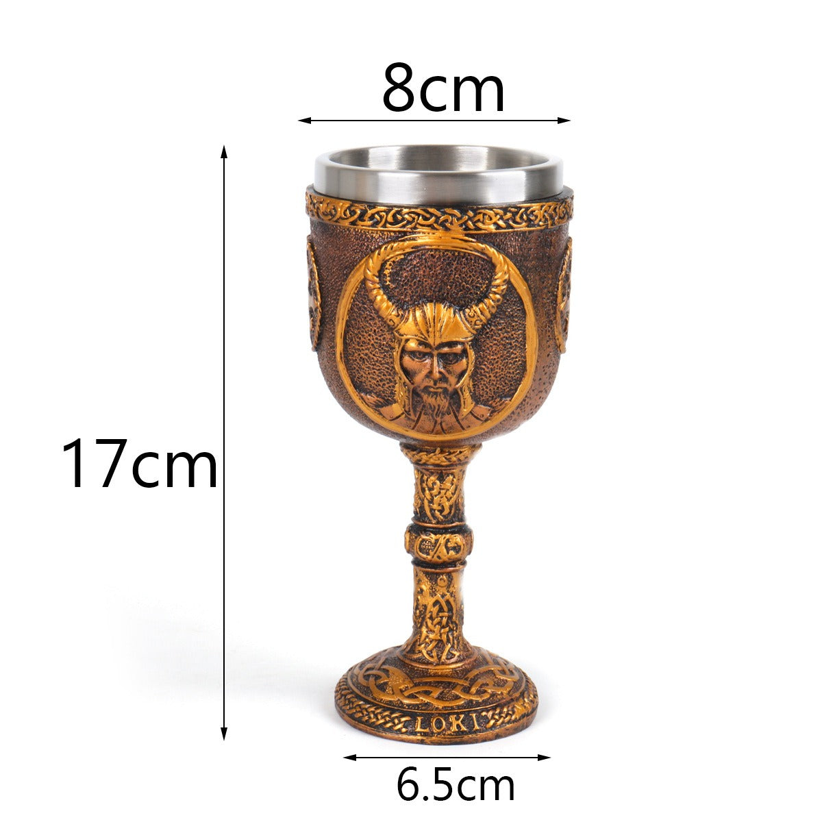 Viking Goddess stainless steel resin tall glass Viking pirate wine glass