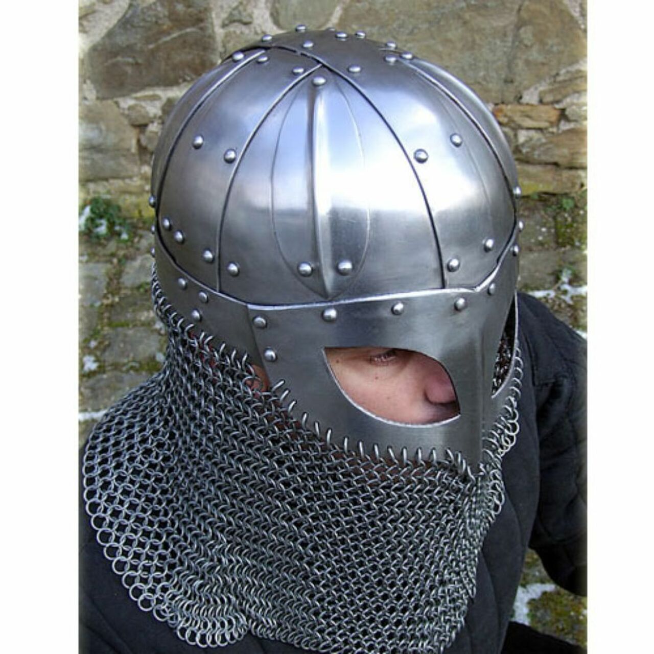 Viking Helmet Battle Armor 18G Steel and Chainmail