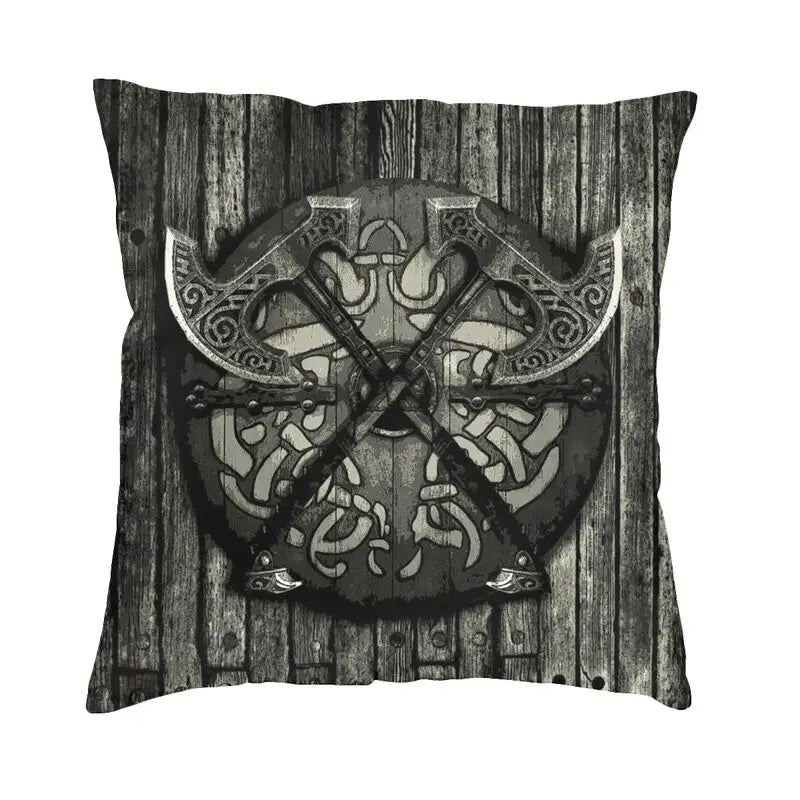 Viking Runes Thor Mjolnir Cushion Covers 40x40 Soft Norse Valhalla Odin Pillow Case for Sofa Car Square Pillowcase Decoration