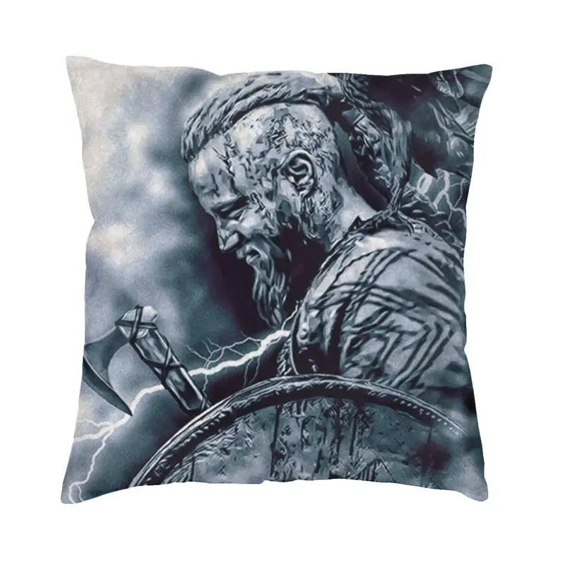 Viking Runes Thor Mjolnir Cushion Covers 40x40 Soft Norse Valhalla Odin Pillow Case for Sofa Car Square Pillowcase Decoration