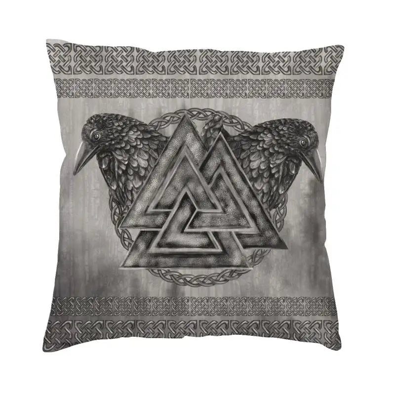 Viking Runes Thor Mjolnir Cushion Covers 40x40 Soft Norse Valhalla Odin Pillow Case for Sofa Car Square Pillowcase Decoration