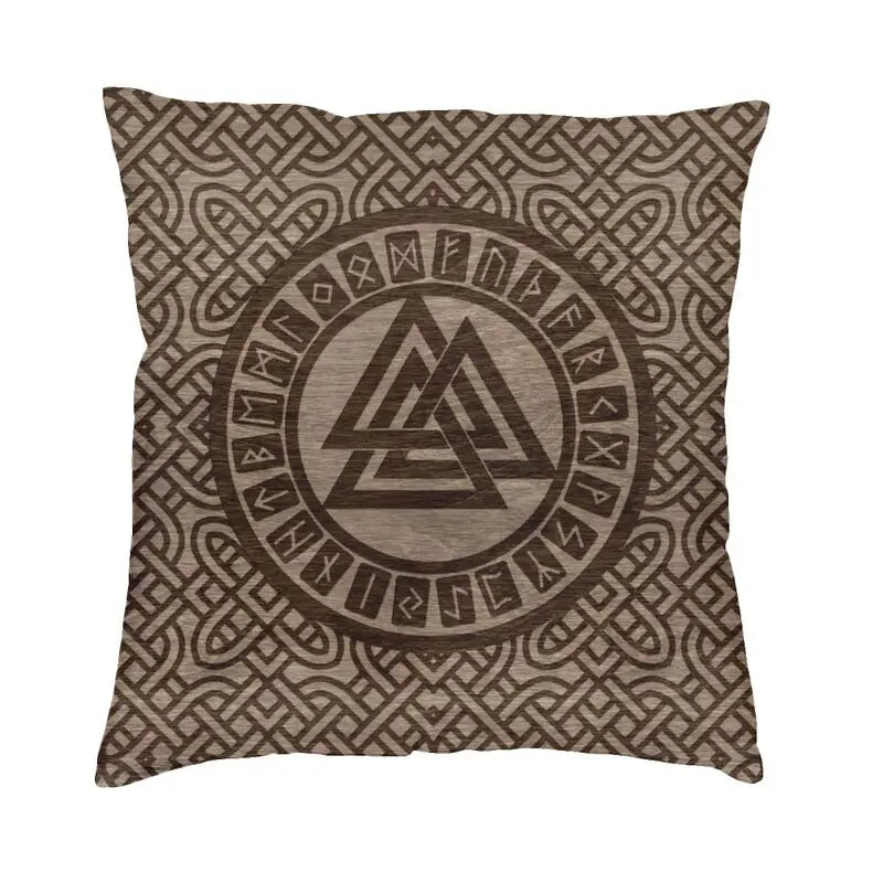 Viking Runes Thor Mjolnir Cushion Covers 40x40 Soft Norse Valhalla Odin Pillow Case for Sofa Car Square Pillowcase Decoration