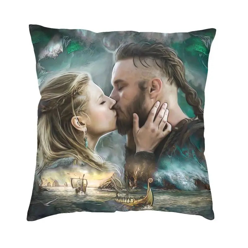 Viking Runes Thor Mjolnir Cushion Covers 40x40 Soft Norse Valhalla Odin Pillow Case for Sofa Car Square Pillowcase Decoration