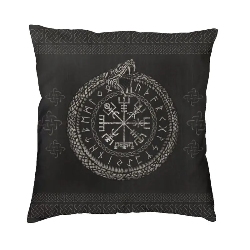 Viking Runes Thor Mjolnir Cushion Covers 40x40 Soft Norse Valhalla Odin Pillow Case for Sofa Car Square Pillowcase Decoration