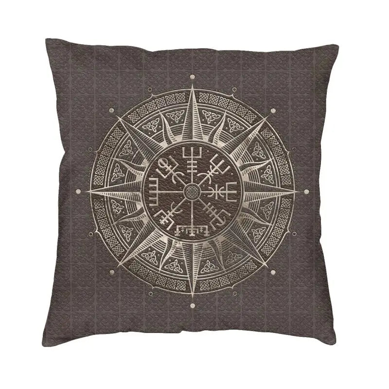 Viking Runes Thor Mjolnir Cushion Covers 40x40 Soft Norse Valhalla Odin Pillow Case for Sofa Car Square Pillowcase Decoration