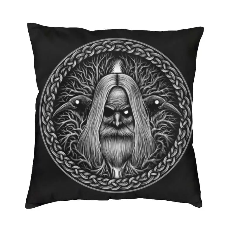 Viking Runes Thor Mjolnir Cushion Covers 40x40 Soft Norse Valhalla Odin Pillow Case for Sofa Car Square Pillowcase Decoration