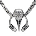 Vikings Runic Raven Skull King Chain Stainless Steel Necklace - 50 CM / 20 Inches