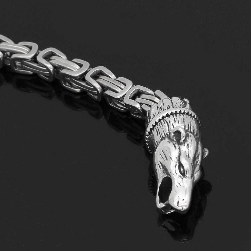 Vikings Fenrir Wolf Stainless Steel Bracelet - 19 CM / 7.4 INCHES