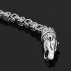 Vikings Fenrir Wolf Stainless Steel Bracelet - 19 CM / 7.4 INCHES